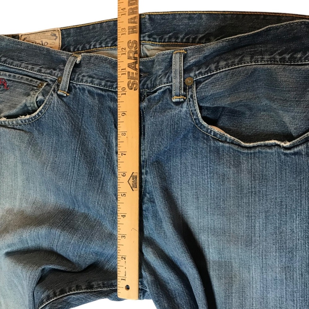 Polo Ralph Lauren Authentic Dungarees Mens‎ Blue Straight Leg Denim Jeans 36x32 - Picture 8 of 16
